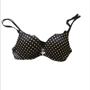 VS Very Sexy Push Up 32B Black White Polka Dot